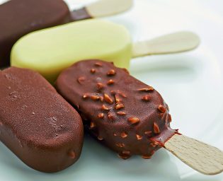 Closeup vanilla ice creams