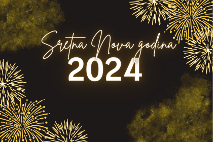 Black Simple Happy New Year Card