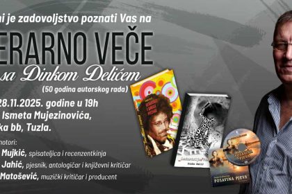 Literarno veče Dinko Delić 2025 pozivnica