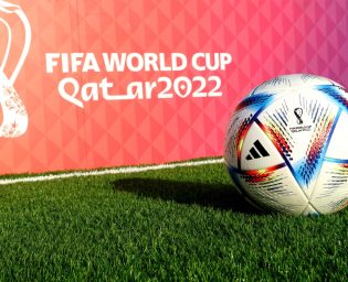 DOHA, QATAR - MARCH 30: al-Rihla, the official adidas matchball for the FIFA World Cup Qatar 2022 is pictured on March 30, 2022 in Doha, Qatar. (Photo by Alexander Hassenstein - FIFA/FIFA via Getty Images)